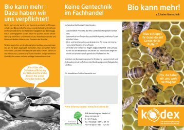 Themenflyer "Gentechnik" (PDF) - beim Bio-Kodex