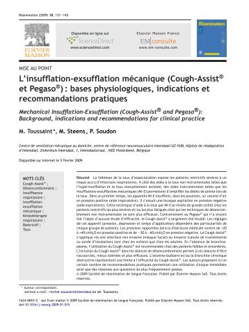 L'insufflation-exsufflation mécanique (Cough-Assist ... - reannecy.org