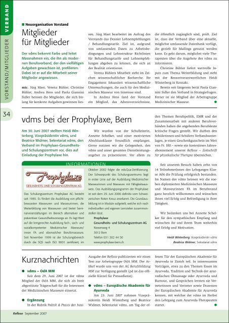 Reflexe Ausgabe September 2007 - vdms