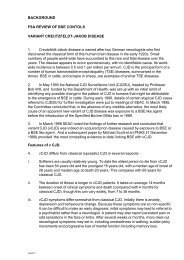 BACKGROUND FSA REVIEW OF BSE CONTOLS VARIANT ...