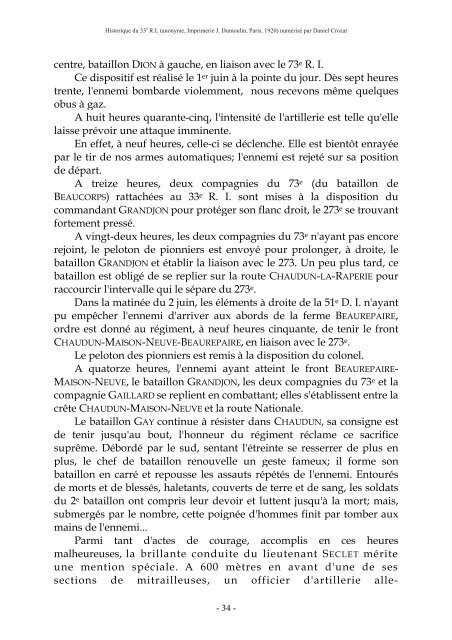 PDF "Historique du 33e RI pendant la Grande ... - HoriZon14-18.eu