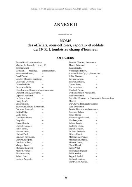 PDF "Historique du 33e RI pendant la Grande ... - HoriZon14-18.eu