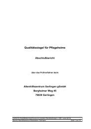 Qualitätssiegel für Pflegeheime Abschlußbericht - Breitwiesenhaus