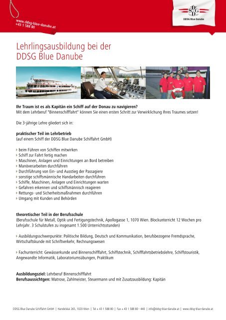 Lehrlingsausbildung - DDSG Blue Danube Schiffahrt GmbH