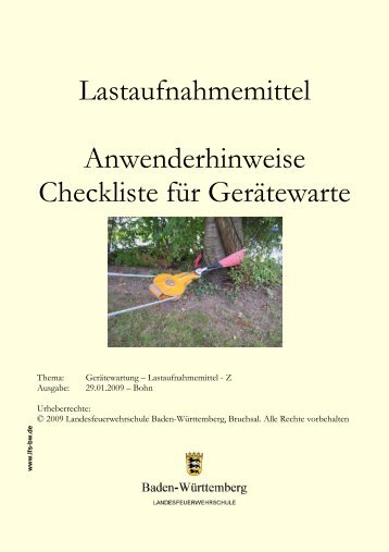 Lastaufnahmemittel - Hinweise & Checkliste für Gerätewarte (pdf ...