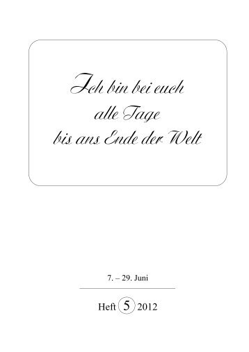 Heft 5-2012 - Herz-Verlag