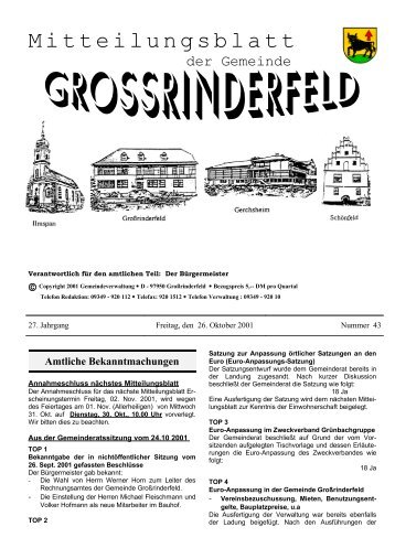 Mitteilungsblatt - Großrinderfeld