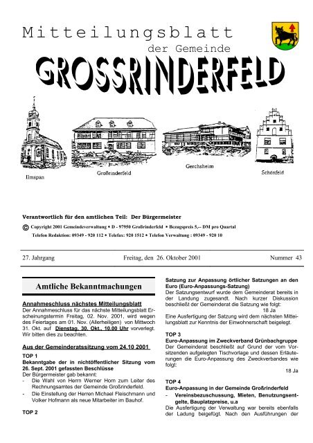 Mitteilungsblatt - Großrinderfeld