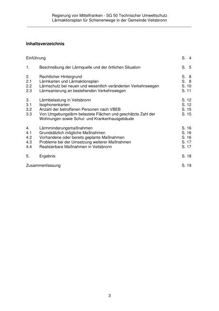 Lärmaktionsplan Veitsbronn - Regierung von Mittelfranken - Bayern