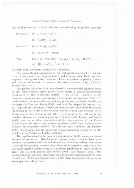 Numerical Analysis of Defects Caused by Thermolysis in an Infinite ...