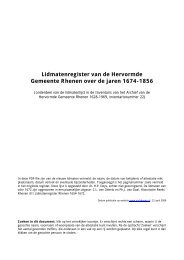 Lidmatenregister Hervormde Gemeente Rhenen 1674 - 1856