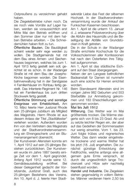 Sommer 2012 - Stadtgemeinschaft Tilsit eV - Landsmannschaft ...