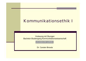 Kommunikationsethik I