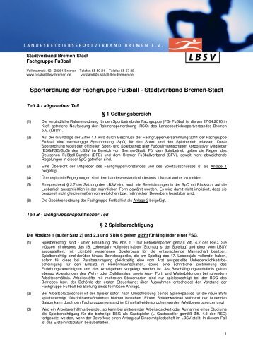Sportordnung der Fachgruppe Fußball gültig ab 10.03.2011 (PDF)