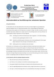 Informationsblatt zur Durchführung einer ambulanten Operation