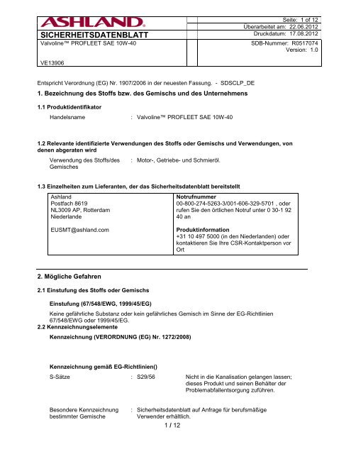 SICHERHEITSDATENBLATT - Webkat