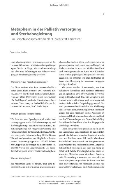 Leidfaden Heft 3/2013 - Vandenhoeck & Ruprecht