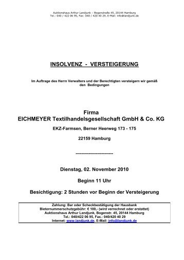 Katalog Internet Eichmeyer - Auktionshaus Landjunk