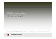 ABWL Marketing Grundlagen - Fachgebiet Marketing - TU Berlin