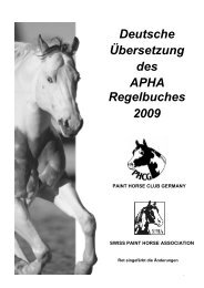 Deutsche Übersetzung des APHA Regelbuches 2009 - Swiss Paint ...