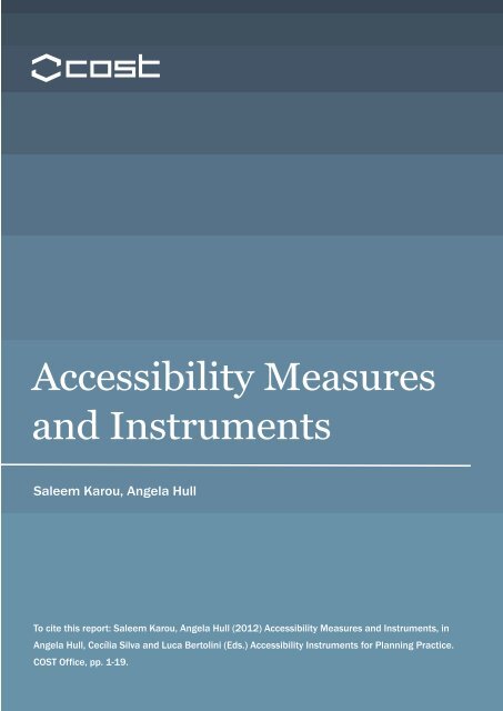 Accessibility Measures and Instruments - Accessibility Instruments