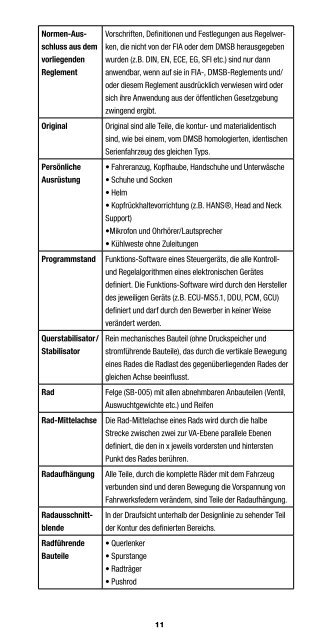 DTM Technisches Reglement - ADAC Motorsport