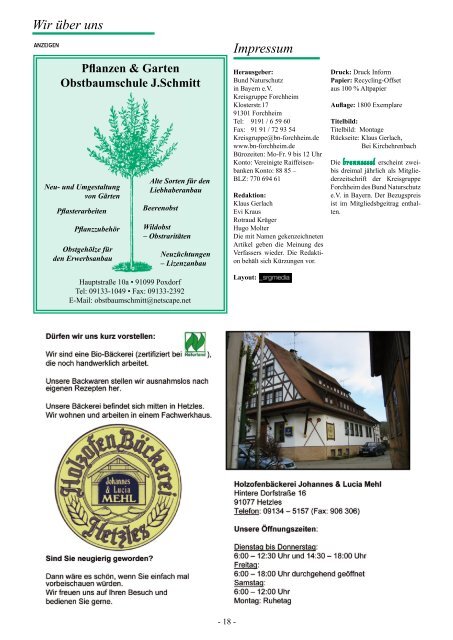 Aus der Kreisgruppe - Bund Naturschutz in Bayern ev