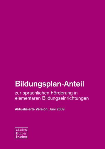 Bildungsplan-Anteil zur sprachlichen Förderung in elementaren ...