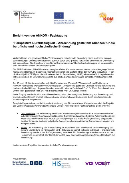 Geschäftsbrief VDI/VDE - IT mit Flattersatz - BiBB