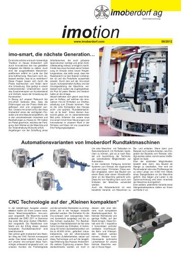 CNC Technologie auf der „Kleinen kompakten ... - Imoberdorf AG