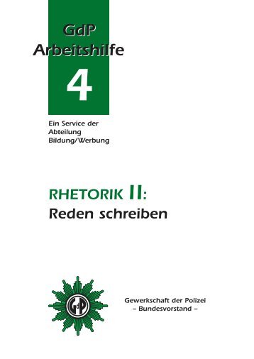 Arbeitshilfe Rhetorik II