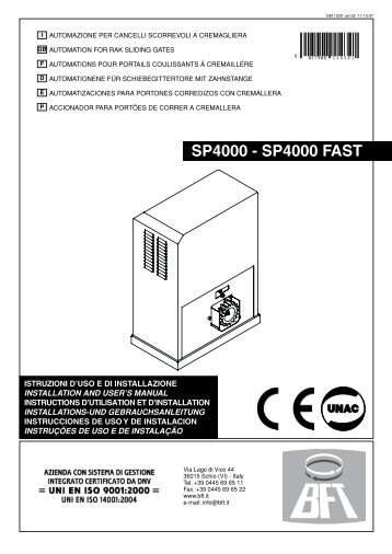 SP4000 - SP4000 FAST - BFT Australia