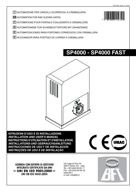 SP4000 - SP4000 FAST - BFT Australia