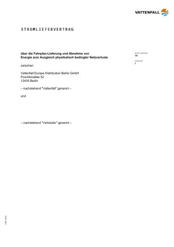 Stromliefervertrag 3. Ausschreibung Netzverluste ... - Stromnetz Berlin
