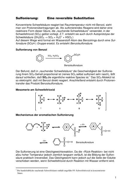 Sulfonierung: Eine reversible Substitution