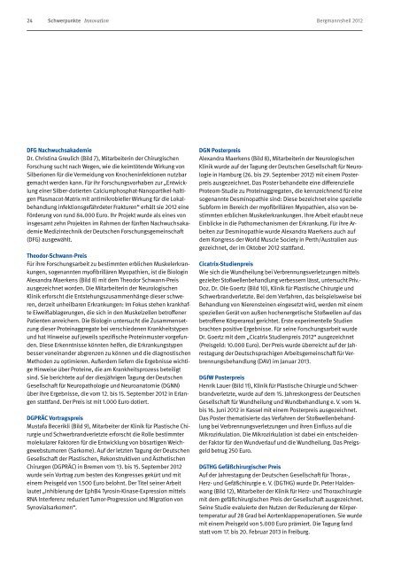 Jahresbericht 2012 - Berufsgenossenschaftliches ...