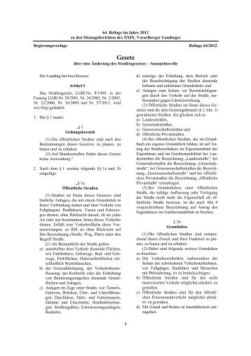 Gesetzesbeschluss 64/2012 - Vorarlberg
