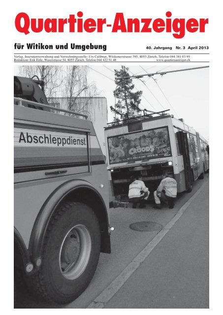 Ausgabe 3, April 2013 - Quartier-Anzeiger Archiv - Quartier ...