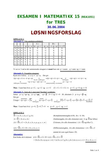 LØSNINGSFORSLAG