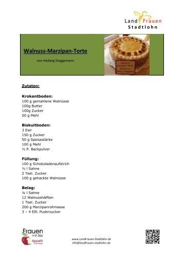 Walnuss-Marzipan-Torte - Landfrauen-stadtlohn