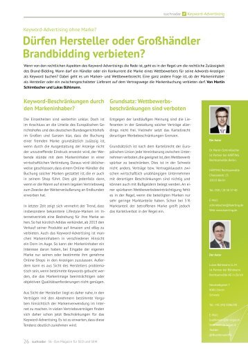 Dürfen Hersteller oder Großhändler Brandbidding verbieten?