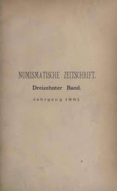 Numismatische Zeitschrift - Medievalcoinage.com