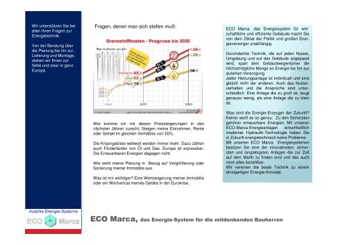 ECO Marca-Das innovative Hybrid-Energiesystem zur autarken Selbstversorgung von Wärme und Strom.