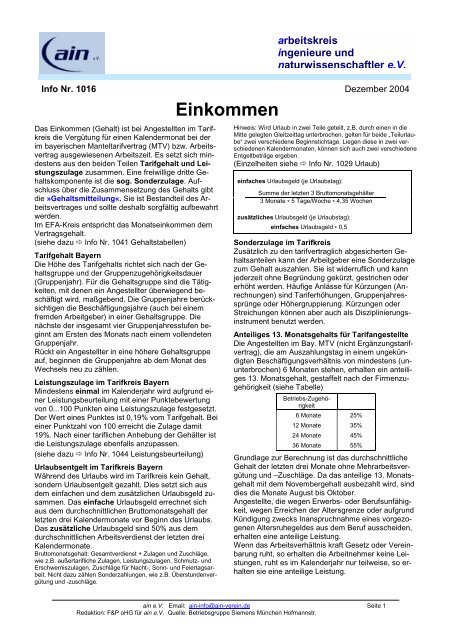 Einkommen - Ainbetriebsrat.de