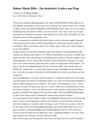 Rainer Maria Rilke - Ein deutscher Lyriker aus Prag - Vorträge von ...