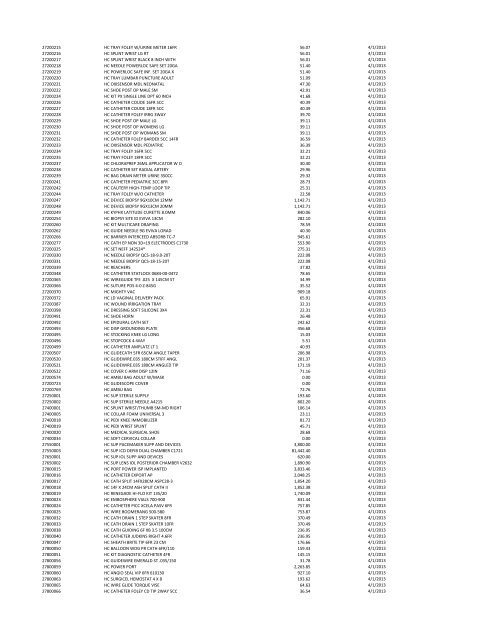 Greenwich Hospital Price Master - CT.gov