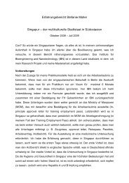 Erfahrungsbericht - Singapur - Molekulare Biologie