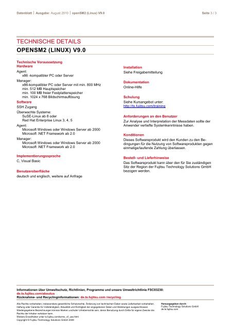 Datenblatt: openSM2 V9.0 - Linux - Fujitsu