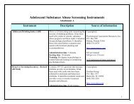 Adolescent Screening and Assessment Instruments