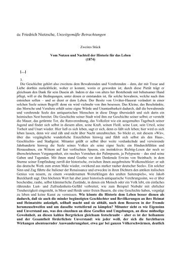 da: Friedrich Nietzsche, Unzeitgemäße Betrachtungen